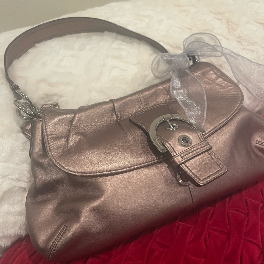 Coach Metallic Rose Shoulder Bag